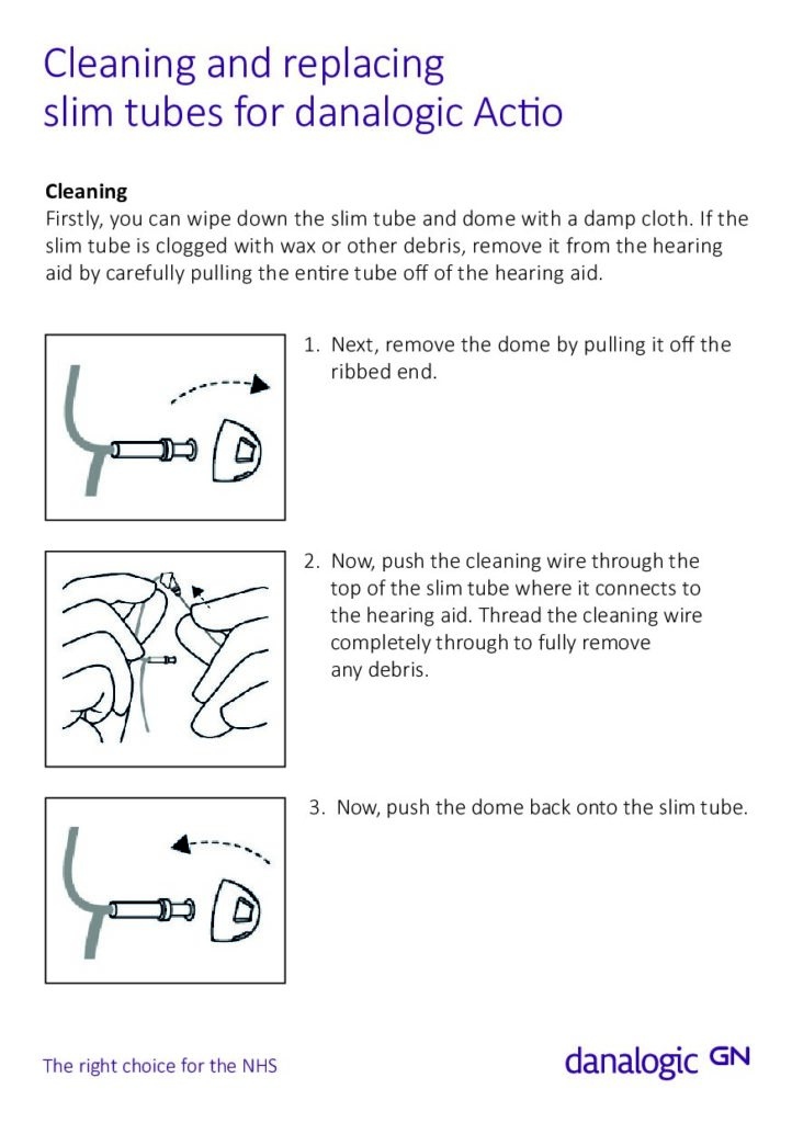 How to clean and replace your Actio hearing aid slim tubes