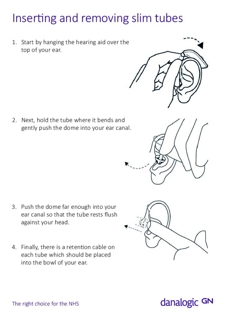 How to insert and remove hearing aids with slim tubes