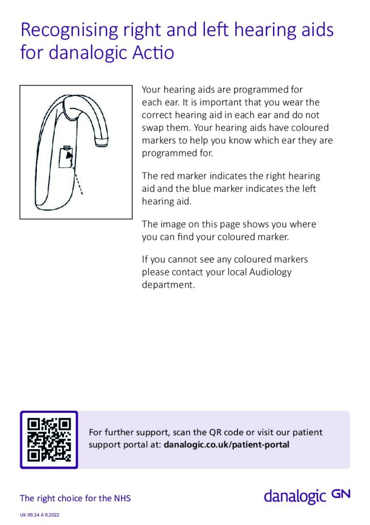 How to recognise the right and left Actio hearing aids