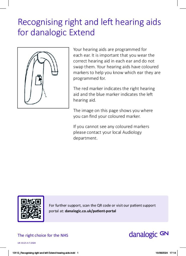 How to recognise the right and left Extend hearing aids