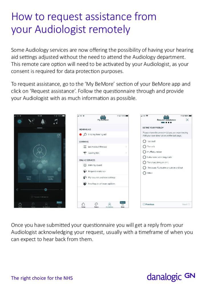 How to request assistance from your Audiologist remotely
