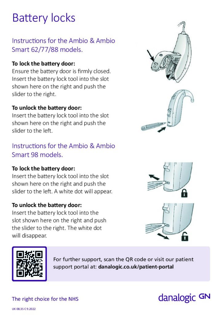How to use the battery drawer lock on your hearing aids