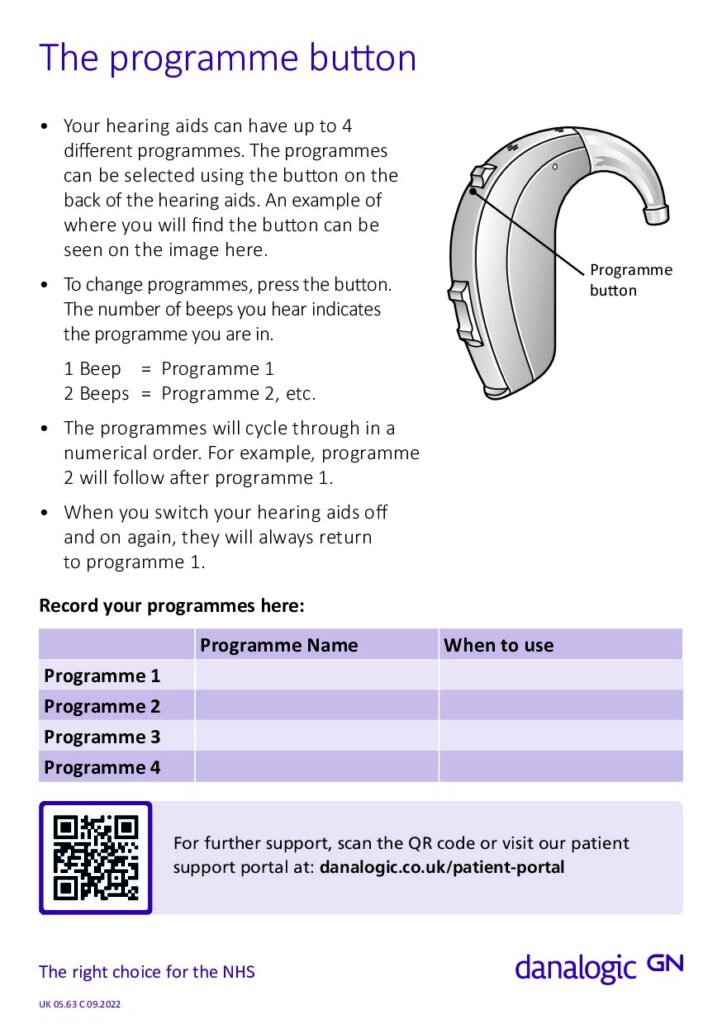 How to use the programme button on your hearing aids